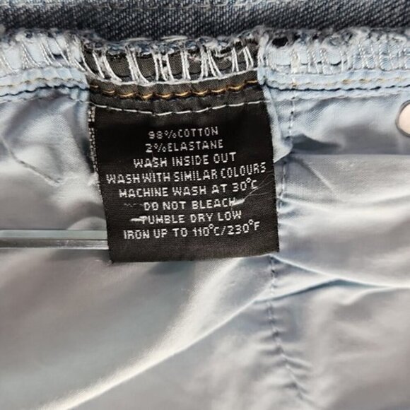 Trinity Kays Jeans Men's Size 28 (28x32) Kulture Stripes Paint Distressed Blue - Picture 8 of 16